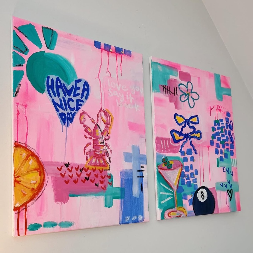 Colorful Abstract Canvas Art Set (2)